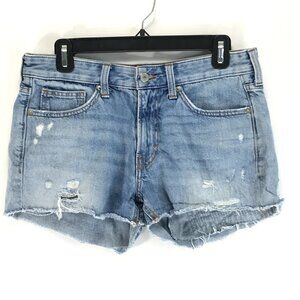 Lucky Brand Mid Rise Boy Short Women's Size 2/26 Relaxed Fit Distressed Denim